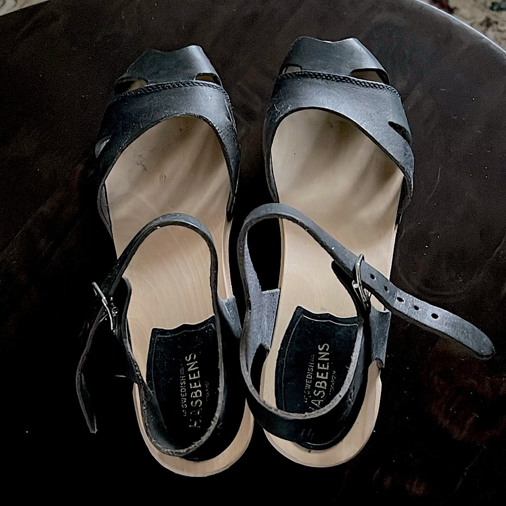 Swedish Hasbeens Suzanne Debutante sandals, navy, EU 39